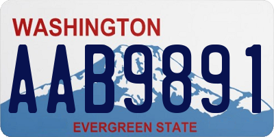 WA license plate AAB9891