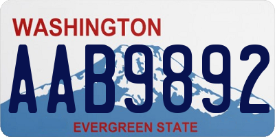 WA license plate AAB9892