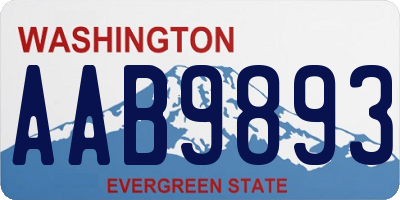 WA license plate AAB9893