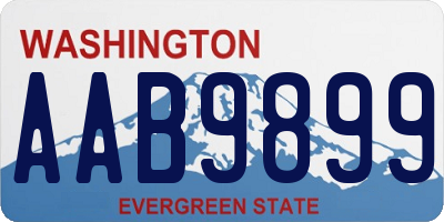 WA license plate AAB9899