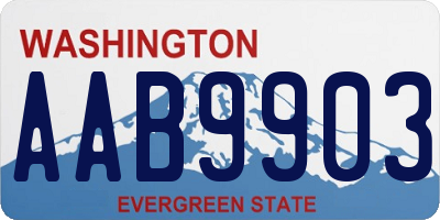 WA license plate AAB9903