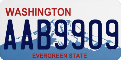 WA license plate AAB9909