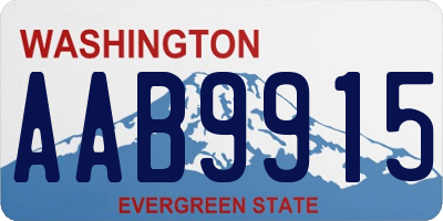 WA license plate AAB9915