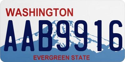 WA license plate AAB9916