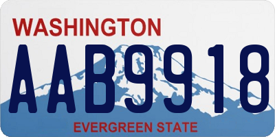 WA license plate AAB9918