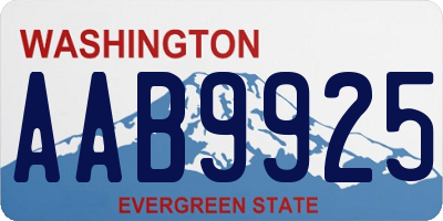 WA license plate AAB9925