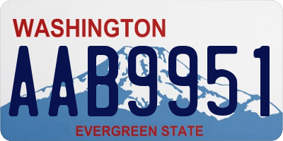 WA license plate AAB9951