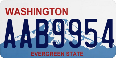WA license plate AAB9954