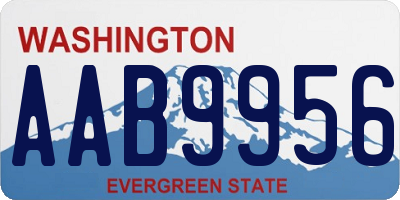 WA license plate AAB9956