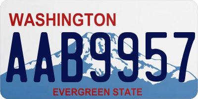 WA license plate AAB9957