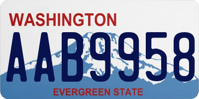 WA license plate AAB9958