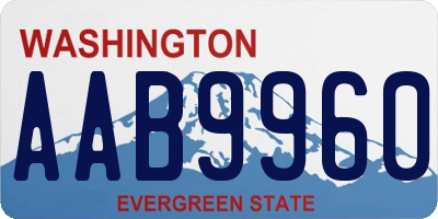 WA license plate AAB9960