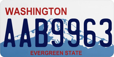 WA license plate AAB9963