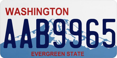 WA license plate AAB9965