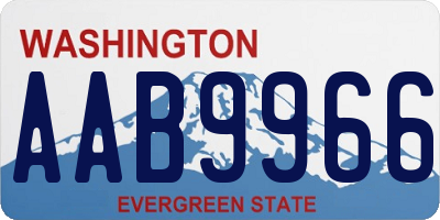 WA license plate AAB9966