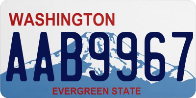 WA license plate AAB9967