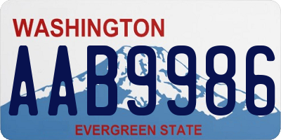 WA license plate AAB9986