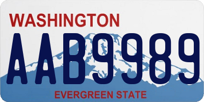 WA license plate AAB9989