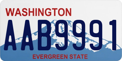 WA license plate AAB9991
