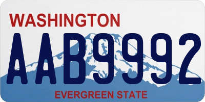 WA license plate AAB9992