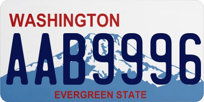WA license plate AAB9996