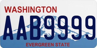 WA license plate AAB9999