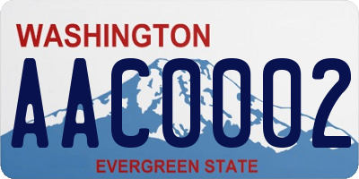WA license plate AAC0002