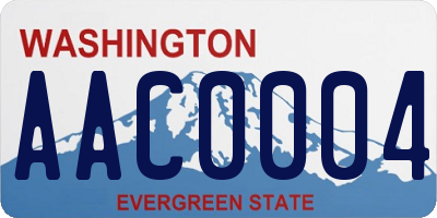 WA license plate AAC0004
