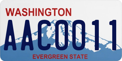 WA license plate AAC0011