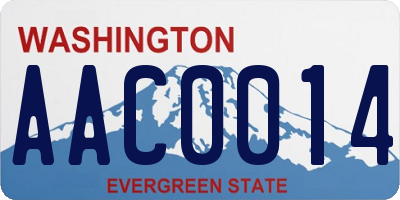 WA license plate AAC0014
