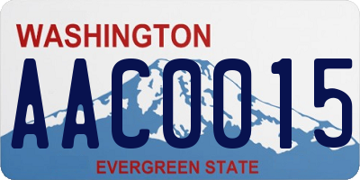 WA license plate AAC0015