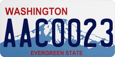 WA license plate AAC0023