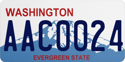 WA license plate AAC0024
