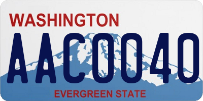 WA license plate AAC0040