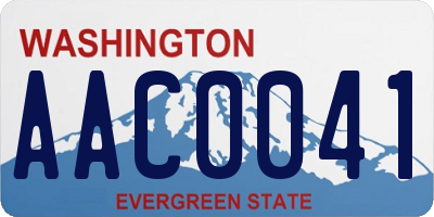 WA license plate AAC0041