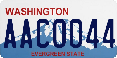 WA license plate AAC0044
