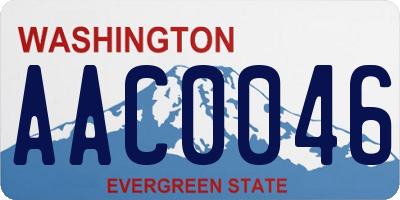 WA license plate AAC0046