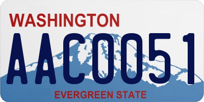 WA license plate AAC0051