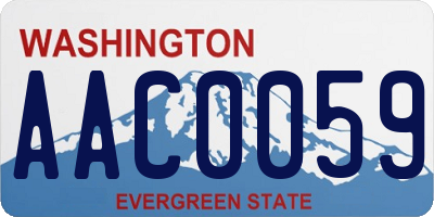 WA license plate AAC0059