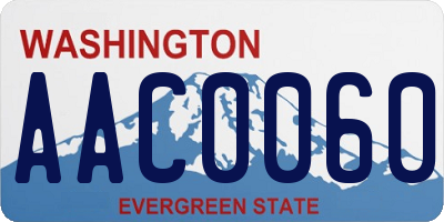 WA license plate AAC0060