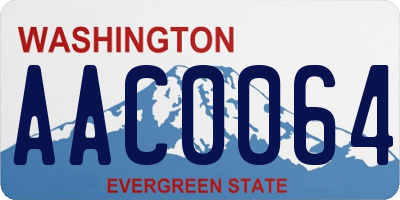 WA license plate AAC0064