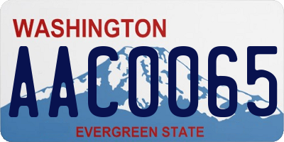 WA license plate AAC0065