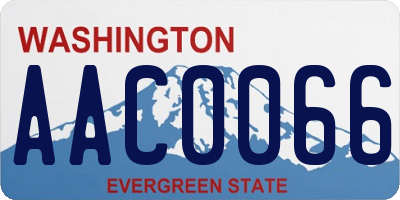 WA license plate AAC0066