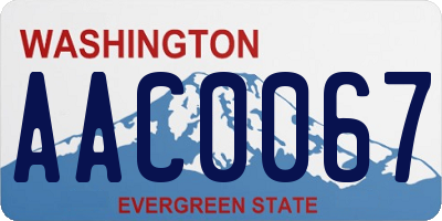 WA license plate AAC0067