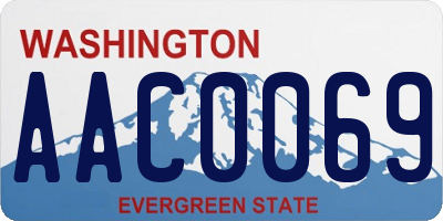 WA license plate AAC0069