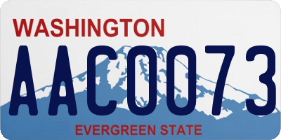 WA license plate AAC0073