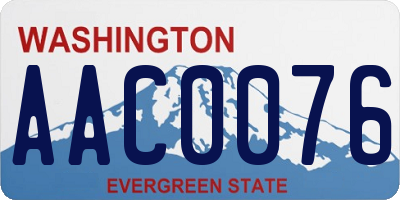 WA license plate AAC0076
