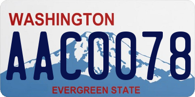 WA license plate AAC0078