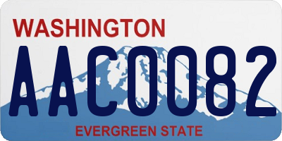 WA license plate AAC0082