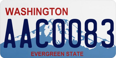 WA license plate AAC0083